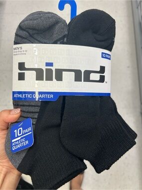 Hind Men's Athletic Quarter Socks 10 Pairs